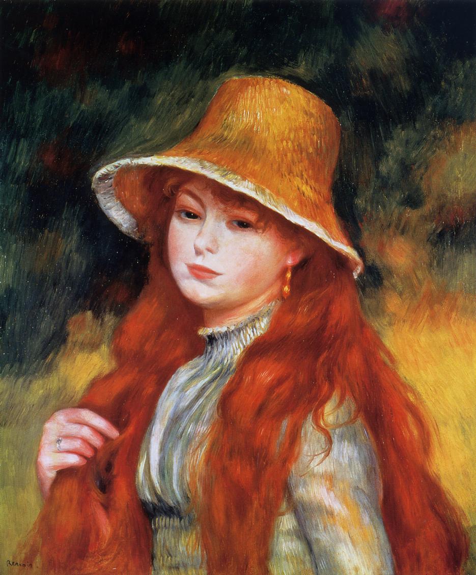 Young girl in a straw hat 1884